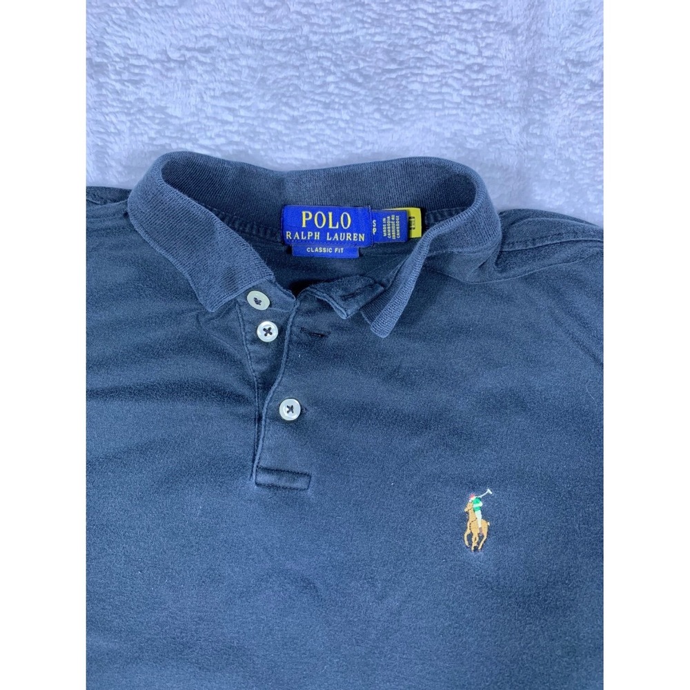 Polo Ralph Lauren Classic Fit Men's S Navy Blue Three-button Placket - Picture 3 of 8
